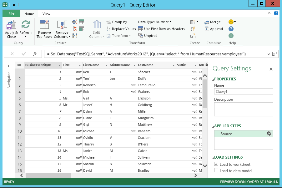 Mengimpor Data Dari Database Menggunakan Kueri Database Asli Power Query Excel 9139