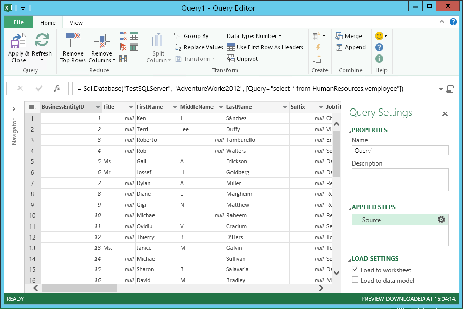 Mengimpor Data Dari Database Menggunakan Kueri Database Asli Power 4757