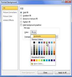 Memformat warna latar belakang slide PowerPoint 