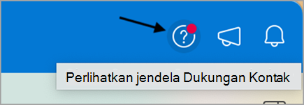 Hubungi dukungan dalam cuplikan layar Outlook lima