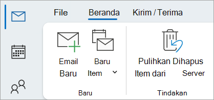 Pilih Pulihkan Item Terhapus dari Server untuk memulihkan pesan yang tidak lagi ada di folder Item Terhapus Anda