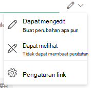 ikon pena menunjukkan bahwa penerima dapat mengedit file