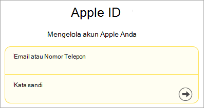 Cuplikan layar masuk ID Apple