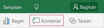 Menambahkan komentar di Excel Mobile untuk Windows 10