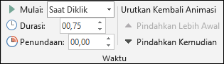 Opsi Pengaturan Waktu untuk animasi di PowerPoint