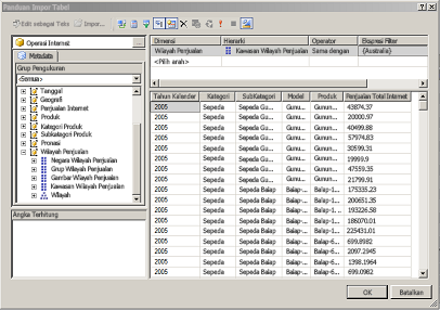 Mendapatkan data dari Layanan Analisis - Excel