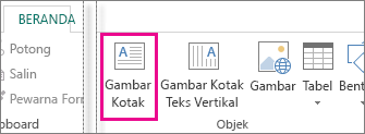 Cuplikan layar kotak teks Gambar di Publisher.