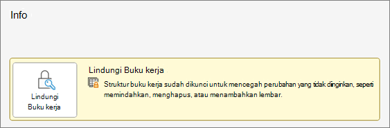 Proteksi Buku Kerja di bawah menu Info
