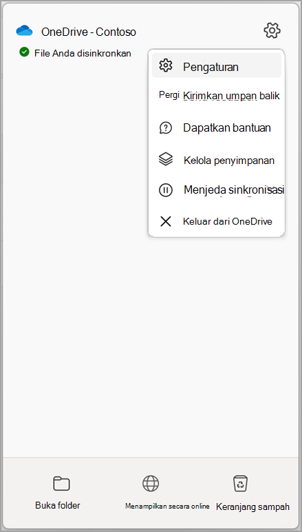 Pengaturan OneDrive Hentikan Sinkronisasi