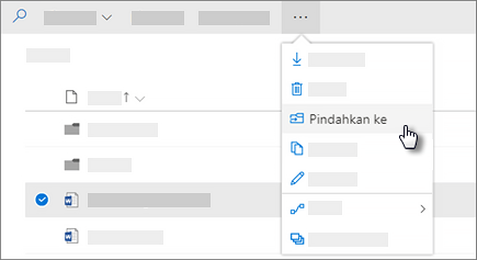 Cuplikan layar perintah Pindahkan ke di OneDrive for Business