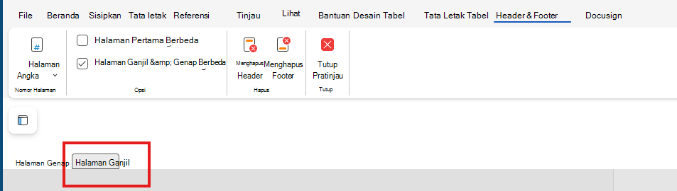 Mengedit Halaman H&F Ganjil di Web