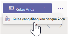 cuplikan layar pembukaan menu menurun "kelas Anda" untuk mengungkapkan "kelas yang dibagikan dengan Anda"