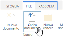 Pulsante Carica documento sulla barra multifunzione