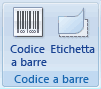 Comandi Codice a barre ed Etichetta sulla barra multifunzione