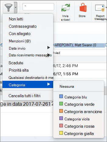 Filtrare Gli Elementi Per Categoria Outlook Per Mac