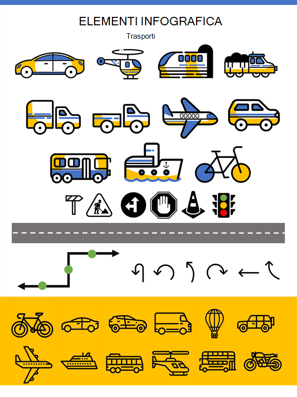 illustrazione di un poster con veicoli