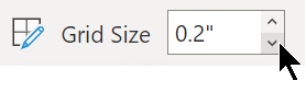 Nella scheda Visualizza è possibile regolare le dimensioni della griglia.