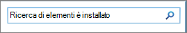 Casella di ricerca Cerca elementi installati di SharePoint 2010
