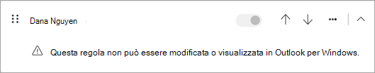 Alcuni tipi di regole lato client di cui è stata eseguita la migrazione da Outlook classico non possono essere modificati o visualizzati nel nuovo Outlook.