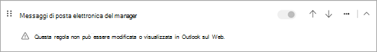 Questa regola non può essere modificata o visualizzata in Outlook sul Web