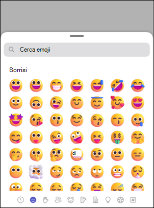 Selezione della reazione emoji in Teams