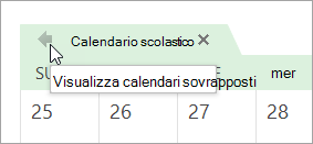 Fare clic sulla freccia Visualizza calendari sovrapposti