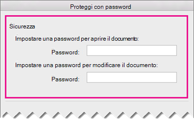 Pannello di reimpostazione password