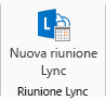 Schermata dell'icona Nuova riunione Lync sulla barra multifunzione