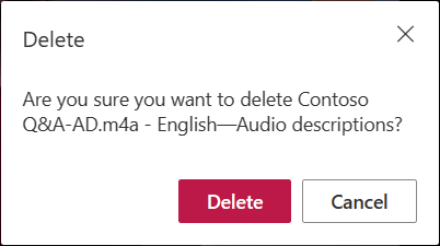 tracce audio delete audio file prompt