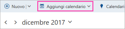 Screenshot del pulsante Aggiungi calendario