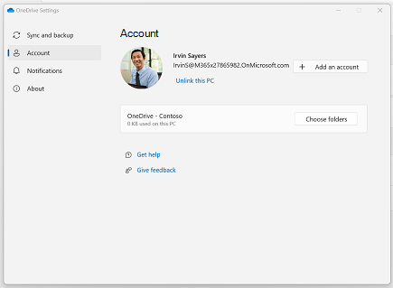 Impostazioni di OneDrive Interrompi sincronizzazione account 2