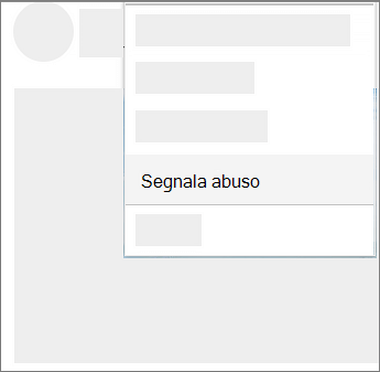 Screenshot che illustra come segnalare abusi in OneDrive
