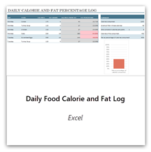 Selezionare per ottenere il modello Registro giornaliero delle calorie e dei grassi negli alimenti.