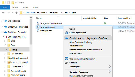 Come condividere un file tramite Microsoft OneDrive in Windows 10
