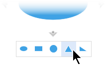 Sulla barra di formattazione rapida selezionare una forma da inserire nell'area di disegno.