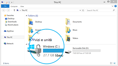 Controlla lo spazio di archiviazione disponibile in Questo PC