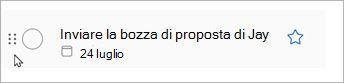 Selezionare e tenere premuti i puntini sull'attività e far scorrere l'attività verso l'alto o verso il basso nell'elenco per riordinare.