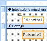 Pulsante di comando in un layout tabulare