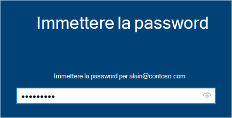 Schermata Immetti la password