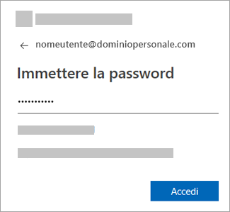 Immettere la password dell'account di posta elettronica.