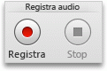 Visualizzazione Layout blocco note, scheda Note audio, gruppo Registra audio