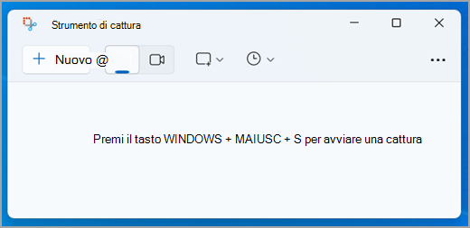 Interfaccia dello strumento di cattura in Windows 11.
