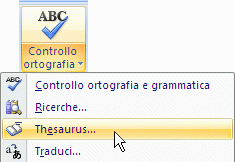 Thesaurus menu command
