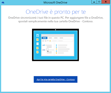 Screenshot della pagina finale della configurazione guidata del client di sincronizzazione di OneDrive for Business di nuova generazione