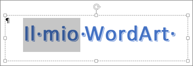Testo WordArt parzialmente selezionato