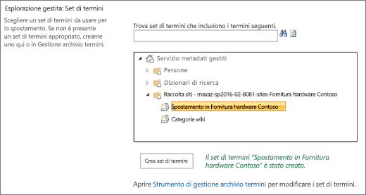 Selezionare un set di termini