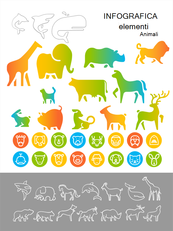 illustrazione di un poster con animali