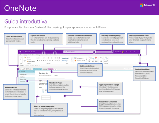 Guida introduttiva di OneNote 2016 (Windows)