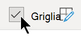 Nella scheda Visualizza è possibile attivare o disattivare la visualizzazione della griglia.