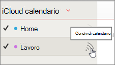 Icona Condividi calendario in iCloud